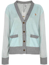 Baby Fox Patch Color Block Cardigan Peppermint - MAISON KITSUNE - BALAAN 2