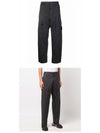 Stretch Cotton Wool Satin Cargo Pants Charcoal - STONE ISLAND - BALAAN 5