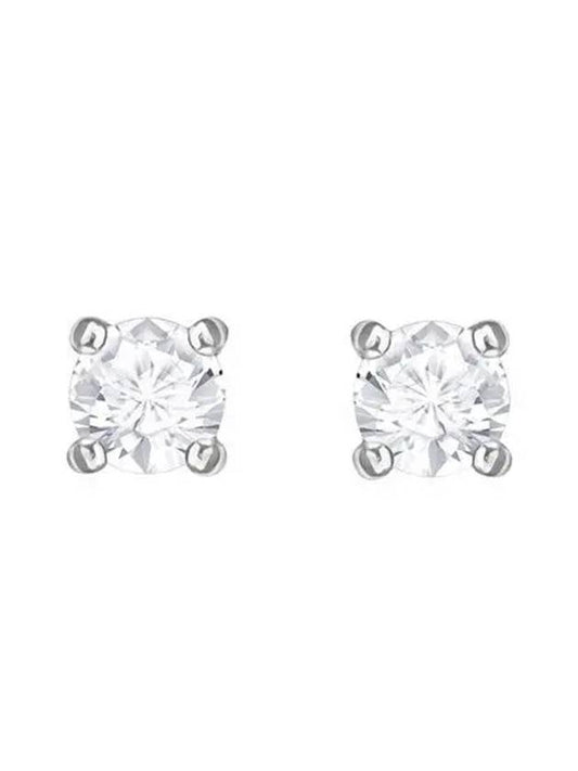 Stilla Attract Round Cut Stud Earrings Silver - SWAROVSKI - BALAAN 2