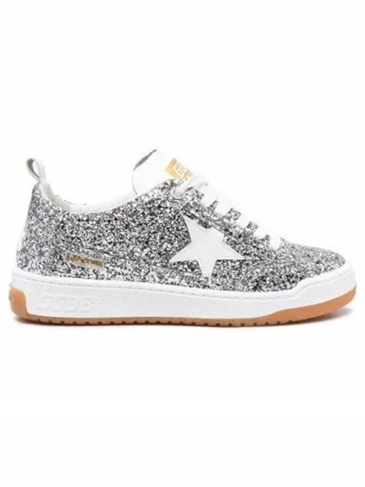 Women's Yeah Glitter Upper Leather Star Low Top Sneakers Silver - GOLDEN GOOSE - BALAAN 2