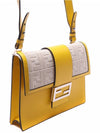 FF Flat Baguette Leather Cross Bag Yellow - FENDI - BALAAN 4