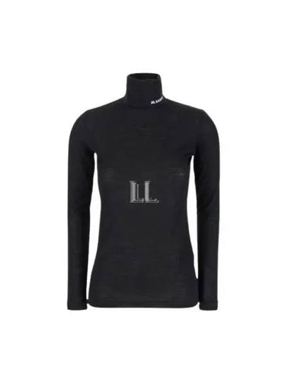 Women's Logo Print High Neck Long Sleeve T-Shirt Natural - JIL SANDER - BALAAN 2