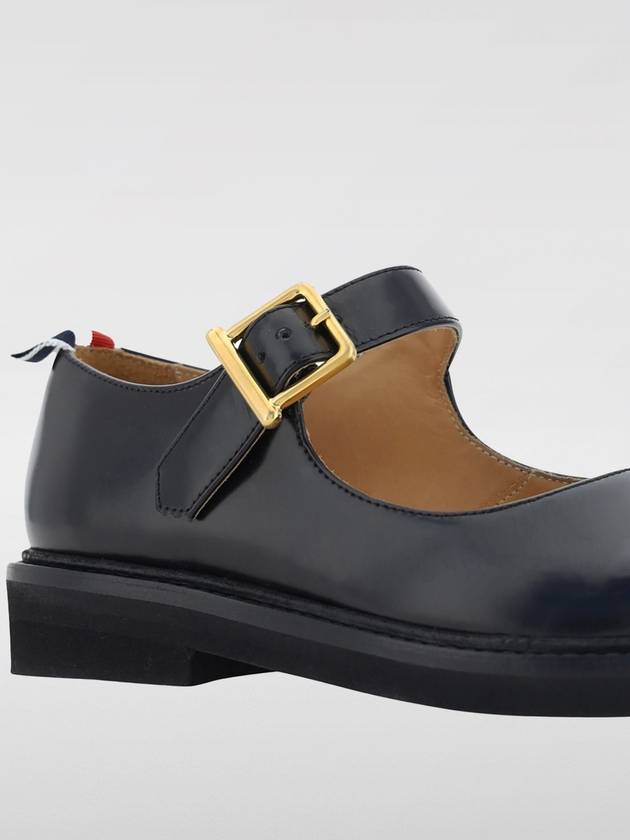 Spazzolato Micro Sole Leather Ballerina Shoes Black - THOM BROWNE - BALAAN 4