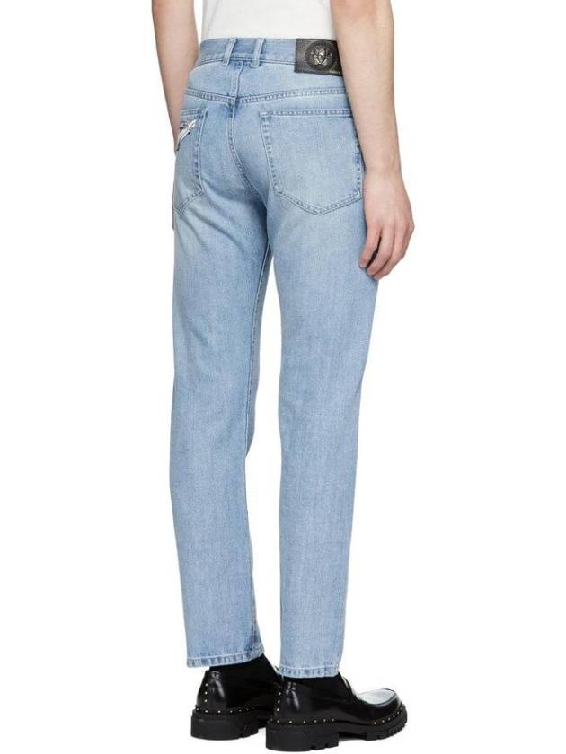 Embroidered Cropped Jeans - VERSACE - BALAAN 3