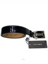 Logo Glossy Leather Belt Black - DOLCE&GABBANA - BALAAN 3