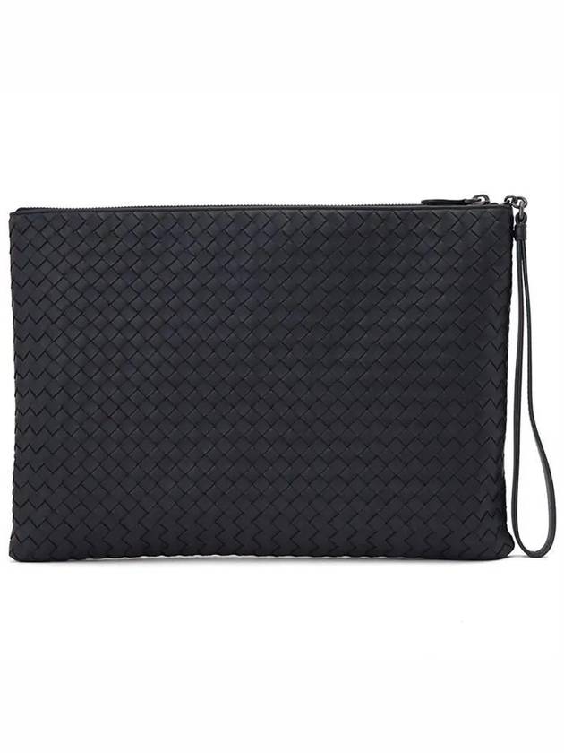 Intrecciato Strap Clutch Bag Navy - BOTTEGA VENETA - BALAAN 5