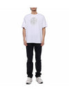 Men's Logo Print Crew Neck Short Sleeve T-Shirt White - STONE ISLAND - BALAAN 4