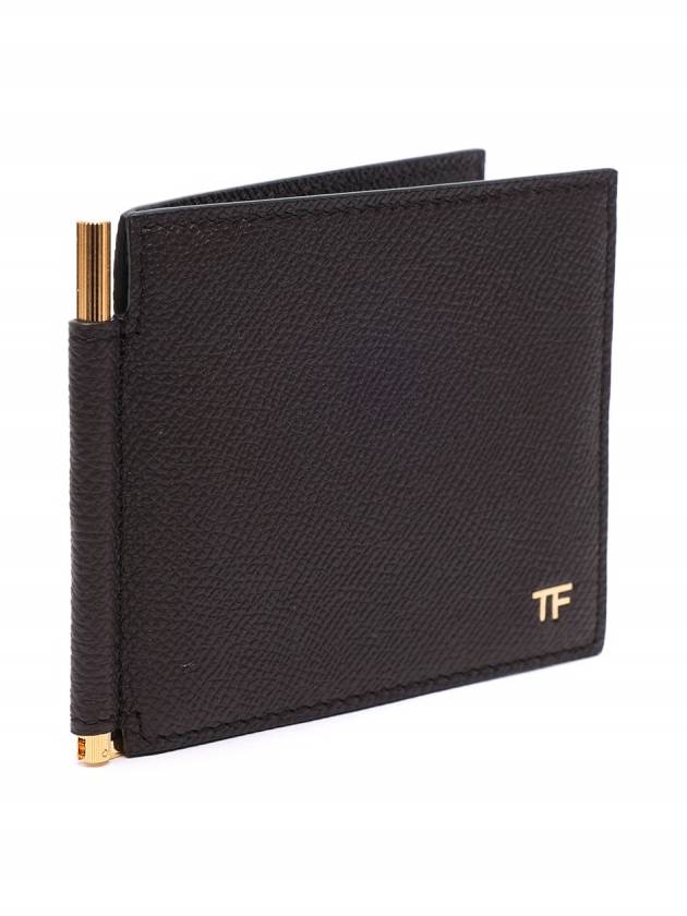 T Line Gold Logo Money Clip Bicycle Wallet Brown - TOM FORD - BALAAN.