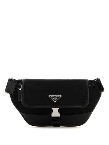 Triangle Logo Re-Nylon Cross Bag Black - PRADA - BALAAN 1