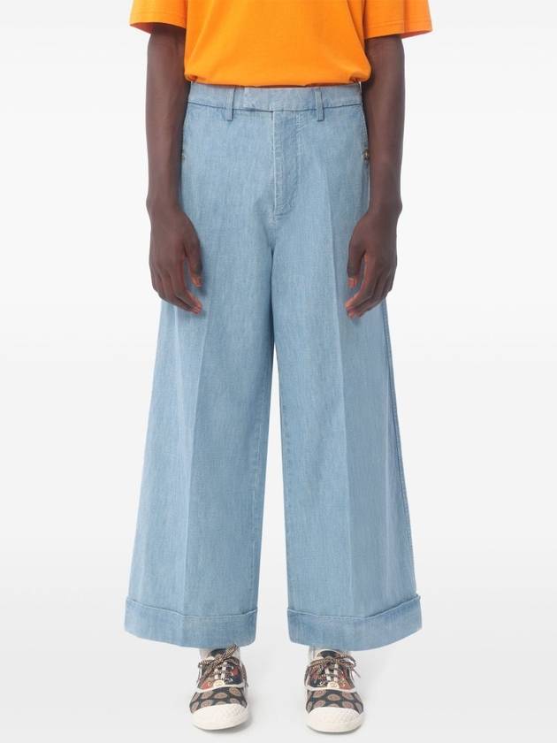 Valentino Garavani Trousers Clear Blue - VALENTINO - BALAAN 3