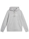 Alpha Logo Print Hoodie Light Grey Melange - J.LINDEBERG - BALAAN 2