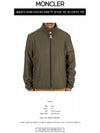 Ruinette Logo Patch Nylon Zip Up Jacket Olive Green - MONCLER - BALAAN 3