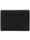 Women's Triangle Logo Saffiano Compact Half Wallet Black - PRADA - BALAAN 4