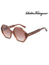 Gray Gradient Geometric Ladies Sunglasses - SALVATORE FERRAGAMO - BALAAN 3