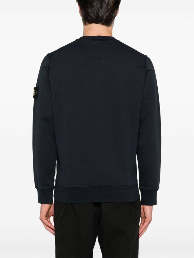 Organic Cotton Fleece Sweatshirt Navy Blue - STONE ISLAND - BALAAN 5