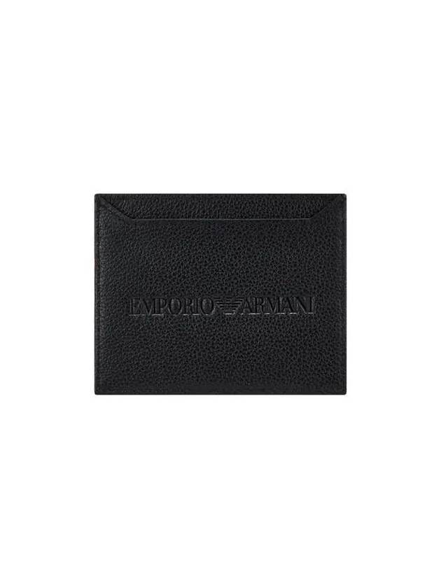 Men s Debossed Logo Grainy Card Holder Black - EMPORIO ARMANI - BALAAN 1