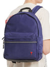 Heart Logo Backpack Navy - AMI - BALAAN 5