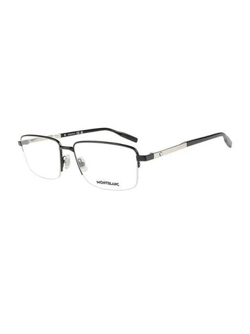 Eyewear Half Rimless Metal Eyeglasses Black - MONTBLANC - BALAAN 1