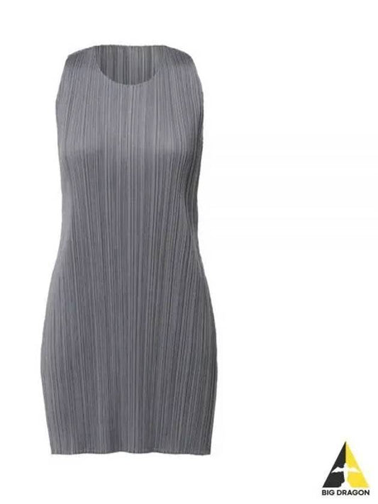 Pleated Sleeveless Short Dress Grey - ISSEY MIYAKE - BALAAN 2