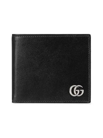 GG Marmont Silver Hardware Half Wallet Black - GUCCI - BALAAN 1