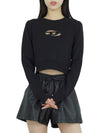 F Slimmy Cutout Logo Crop Sweatshirt Black - DIESEL - BALAAN 3