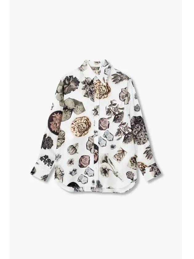 Flower Collage Silk Shirt White - MARNI - BALAAN 1