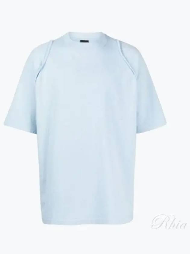 Camargue Embroidered Logo Cotton Short Sleeve T-shirt Light Blue - JACQUEMUS - BALAAN 2