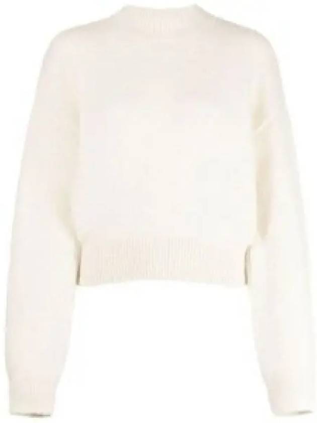 Intarsia Knit Logo Crew Neck Knit Top Ivory - JACQUEMUS - BALAAN 2