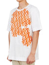 Embroidered FF Crew Neck Oversized Short Sleeve T-Shirt White - FENDI - BALAAN.
