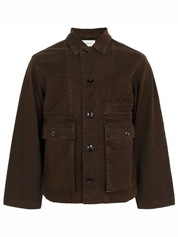 Boxy Denim Jacket Espresso - LEMAIRE - BALAAN 1