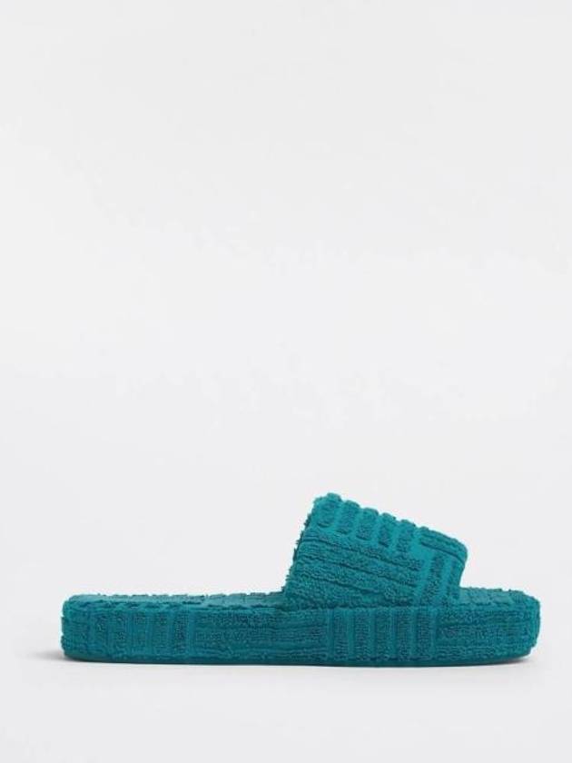 Geometric Terry Fabric Resort Sponge Slippers Blue - BOTTEGA VENETA - BALAAN 2