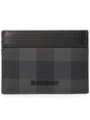 Check Leather Card Case Charcoal - BURBERRY - BALAAN 2