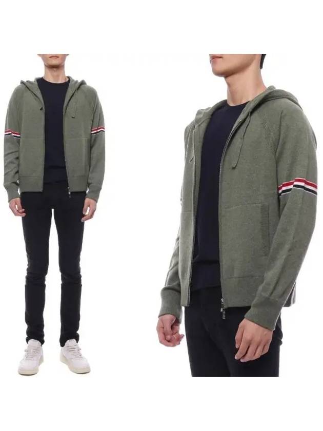 Armband Cashmere Zip-Up Hoodie Dark Green - THOM BROWNE - BALAAN 2