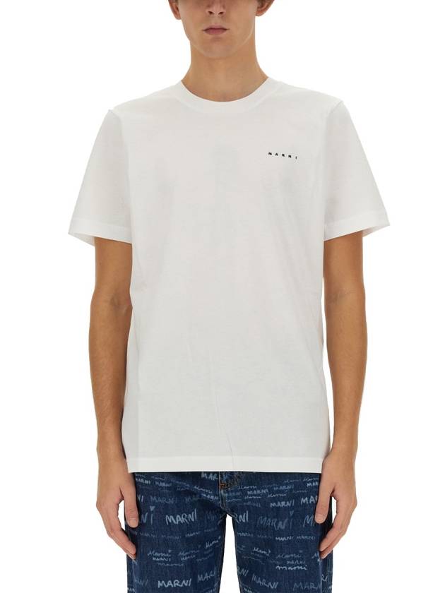 Logo Cotton Short Sleeve T-Shirt White - MARNI - BALAAN 2