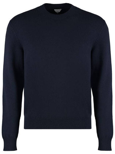 Crew Neck Cashmere Knit Top Navy - BOTTEGA VENETA - BALAAN 2