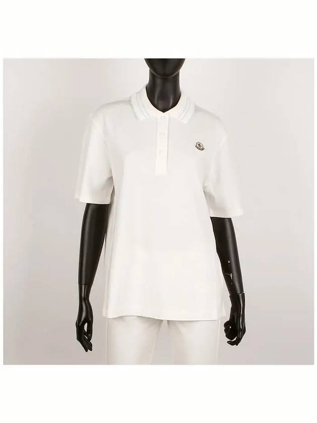 Logo Patch Short Sleeve Polo Shirt White - MONCLER - BALAAN 3