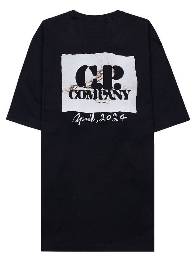 30/2 Mercerized Jersey Twisted Graphic Short Sleeve T-Shirt Black - CP COMPANY - BALAAN 4