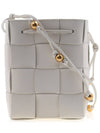 Cassette Intrecciato Leather Bucket Bag White - BOTTEGA VENETA - BALAAN 4