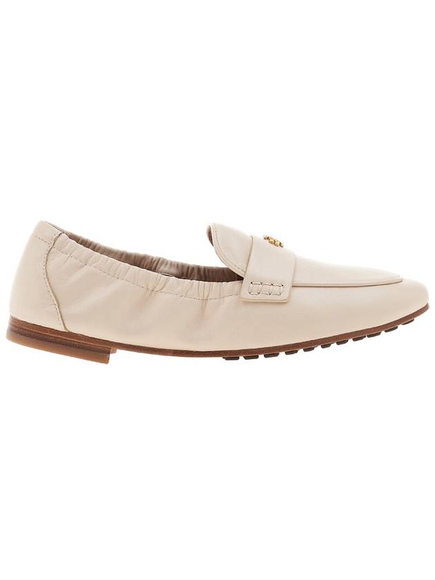 Ballet Double T Napa Leather Loafers New Cream - TORY BURCH - BALAAN 3