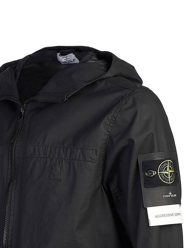 Men's Aggressive Gomato Zip Up Hoodie Black - STONE ISLAND - BALAAN 6