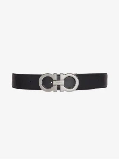 Reversible Gancini Leather Belt Black - SALVATORE FERRAGAMO - BALAAN 2