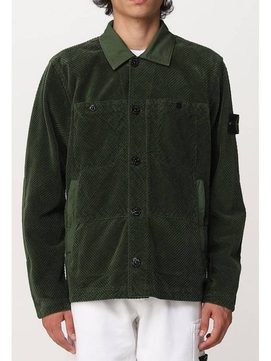 Wappen Corduroy 400 Shirt Jacket Khaki - STONE ISLAND - BALAAN 1