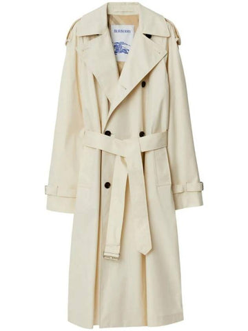 Belted Cotton Gabardine Trench Coat Ivory - BURBERRY - BALAAN 1