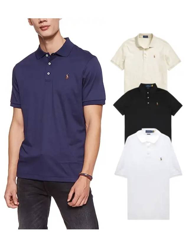 4 types of pony logo soft cotton short sleeve collar tie - POLO RALPH LAUREN - BALAAN 1