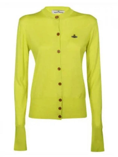 Women's ORB Embroidered Logo Cardigan Yellow - VIVIENNE WESTWOOD - BALAAN 2