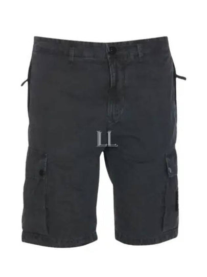 Logo Cotton Slim Cargo Shorts Charcoal - STONE ISLAND - BALAAN 2