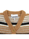 Striped Soft Wool Knit Cardigan Brown - GANNI - BALAAN 10