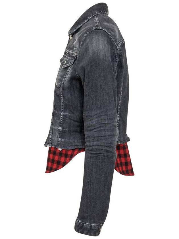 checked denim jacket - DSQUARED2 - BALAAN 4