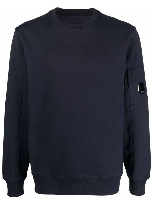 Men's Lens Wappen Diagonal Sweatshirt Navy - CP COMPANY - BALAAN 2