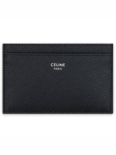 Logo Grain Card Wallet Black - CELINE - BALAAN 2